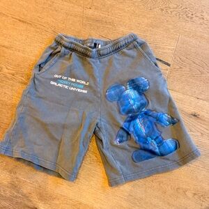 Kids Zara Grey Mickey Mouse Disney Graphic Shorts